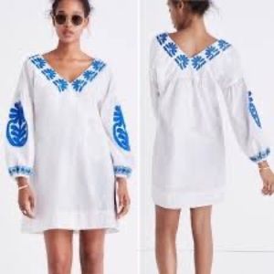 MADEWELL Embroidered Blanca Dress Size Small Boho Floral Feminine Pretty Casual